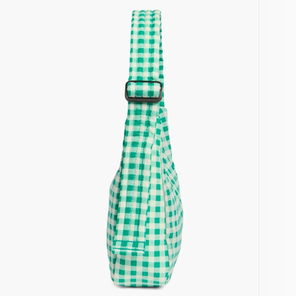 BAGGU Mini Nylon Shoulder Bag Green Gingham - Picture 4 of 7
